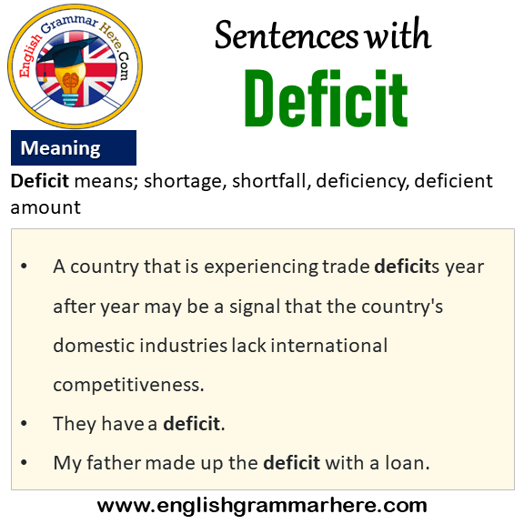 Sentences with Deficit, Deficit in a Sentence and Meaning