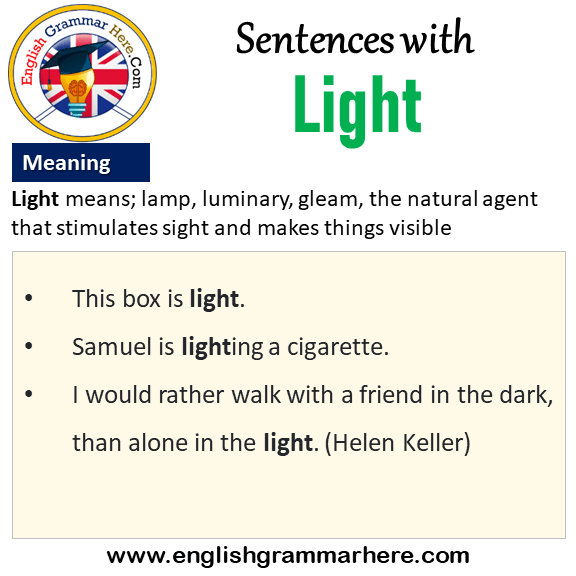 Sentences with Light, Light in a Sentence and Meaning - English Grammar ...