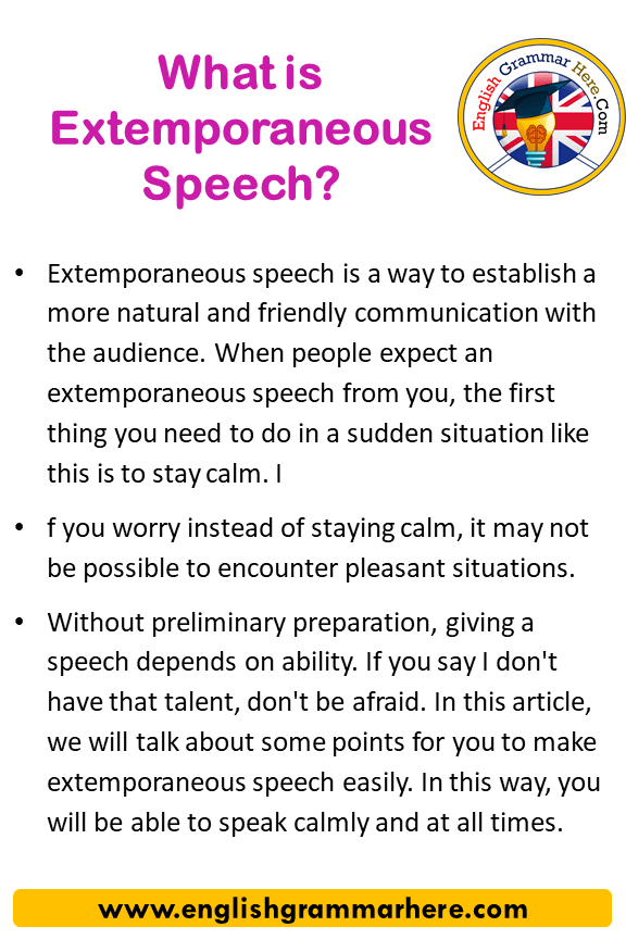 write an extemporaneous speech brainly
