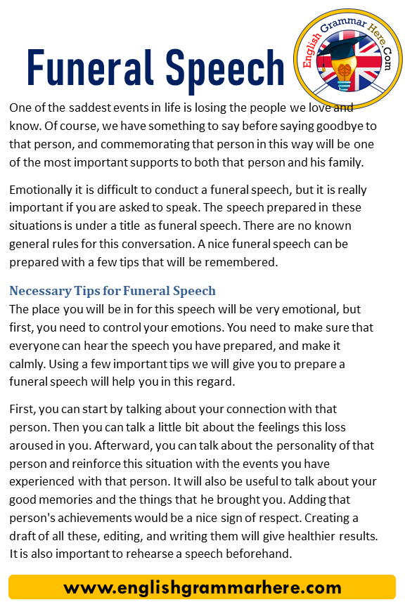 how to write funeral speech