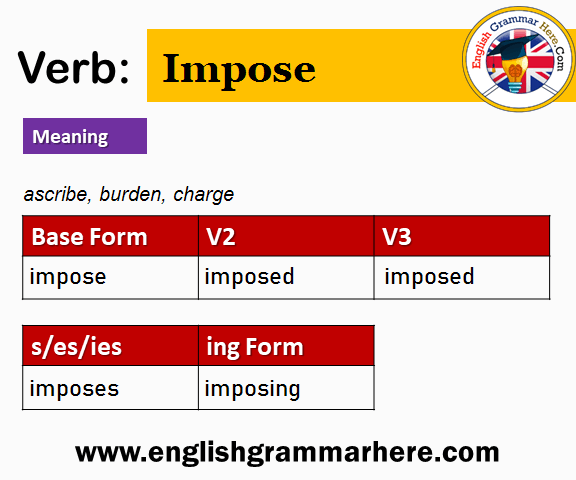 Impose Past And Past Participle Form V1 V2 V3 V4 V5 Form of Impose