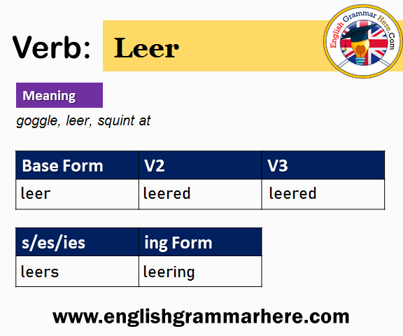 Leer V1 V2 V3 V4 V5, Past Simple and Past Participle Form of Leer