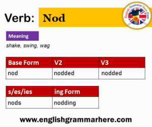 Nod V1 V2 V3 V4 V5, Past Simple and Past Participle Form of Nod ...