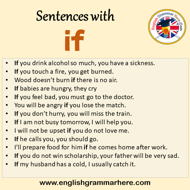 Sentences with if, 13 Sentences with if in English