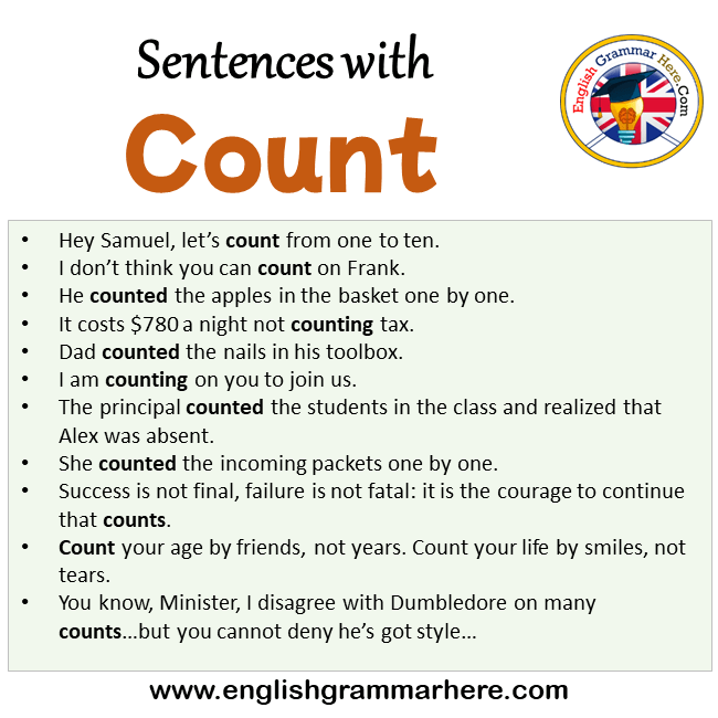 Sentences with Count, Count in a Sentence in English