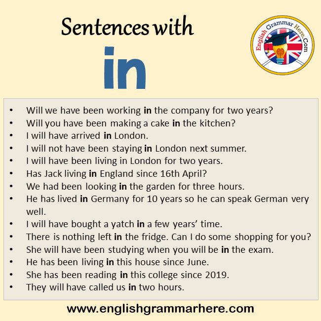 Sentences with In, In in a Sentence in English