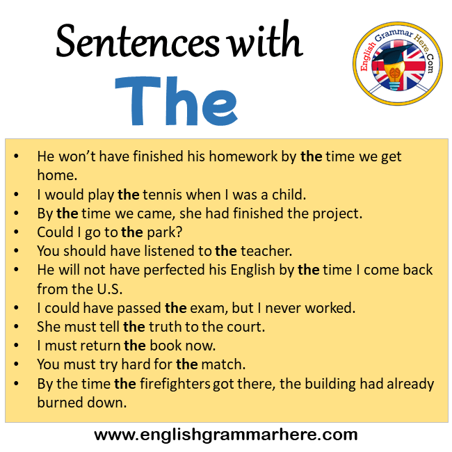 Sentences with The, The in a Sentence in English