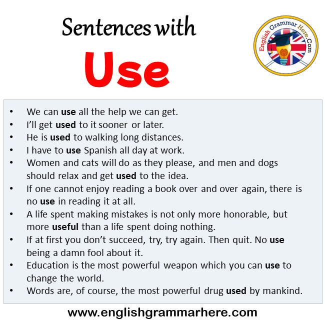 Sentences with Use, Use in a Sentence in English