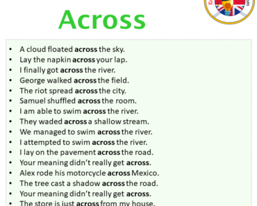 Accross Example Sentences with Across Archives - English Grammar Here