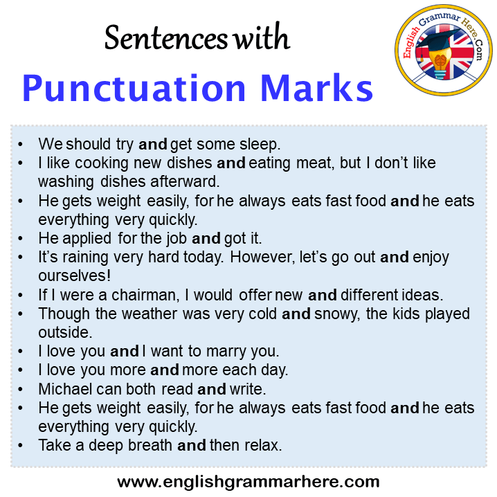 Sentences With Punctuation Marks Punctuation Marks In A Sentence In English Sentences For Punctuation Marks English Grammar Here