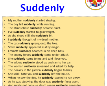 WHAT IS THE MEANING OF SUDDENLY IN ENGLISH visual data 5