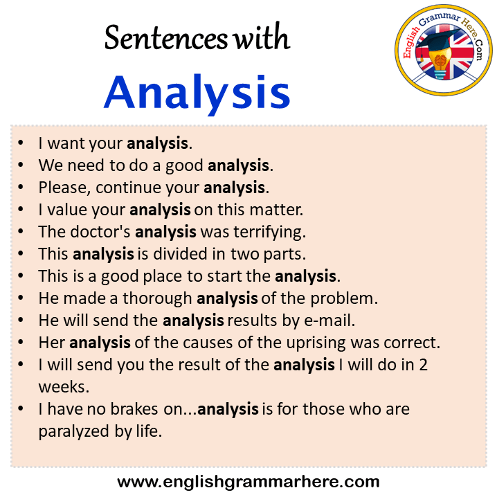 Sentences with Analysis, Analysis in a Sentence in English, Sentences For Analysis