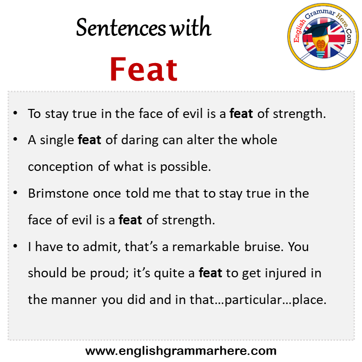 Sentences with Feat, Feat in a Sentence in English, Sentences For Feat