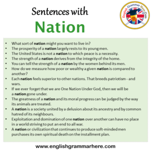 Sentences with Nation, Nation in a Sentence in English, Sentences For ...