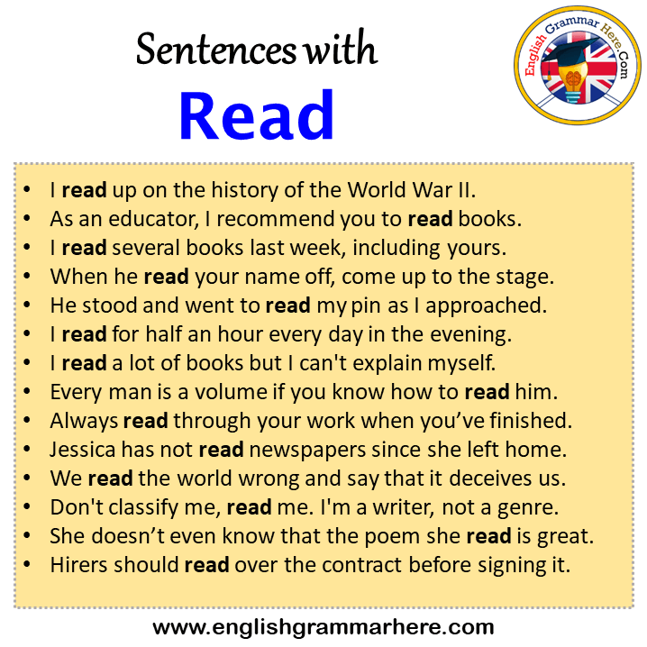 books reading sentence
