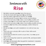 Sentences with Rise, Rise in a Sentence in English, Sentences For Rise ...