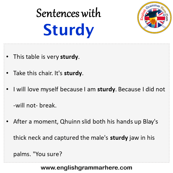 Sentences with Sturdy, Sturdy in a Sentence in English, Sentences For Sturdy