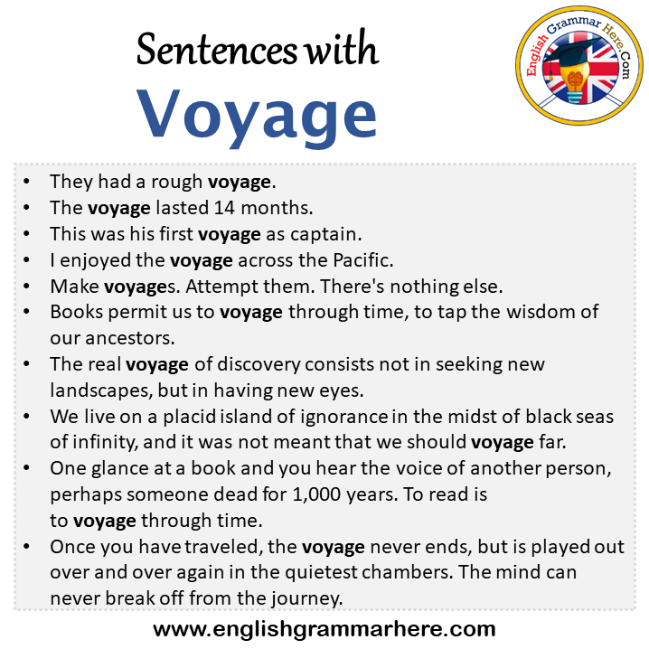 voyage verb used in a sentence