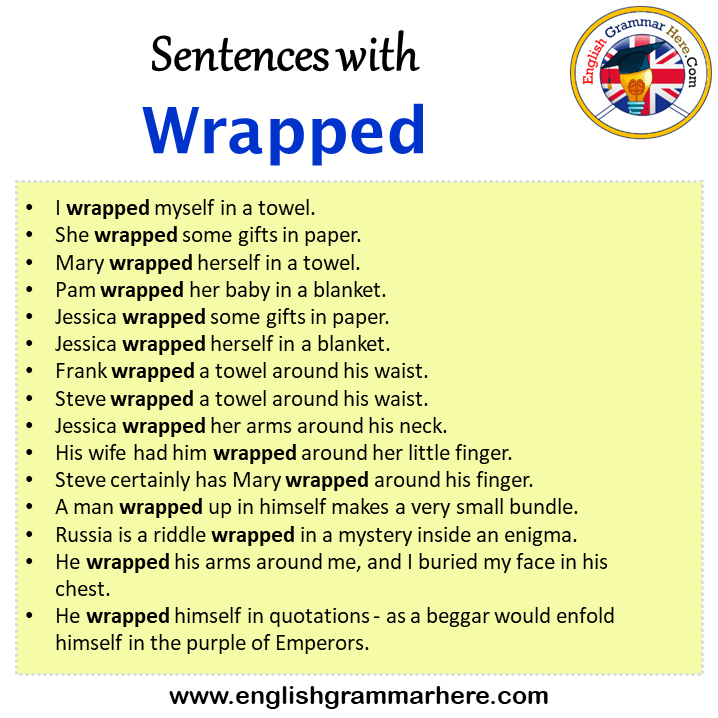 Sentences with Wrapped, Wrapped in a Sentence in English, Sentences For Wrapped