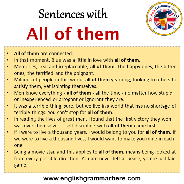 Sentences with All of them, All of them in a Sentence in English ...