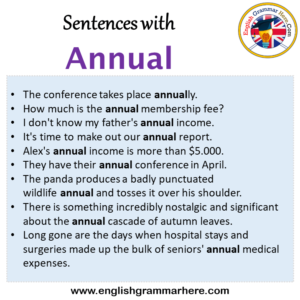 Sentences with Annual, Annual in a Sentence in English, Sentences For ...