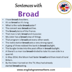 Sentences with Broad, Broad in a Sentence in English, Sentences For ...