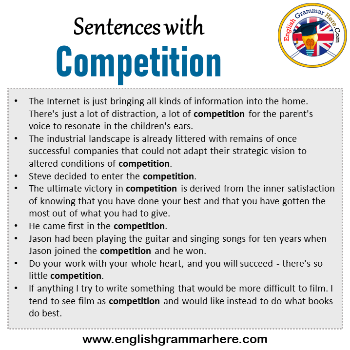 Sentences with Competition, Competition in a Sentence in English, Sentences For Competition