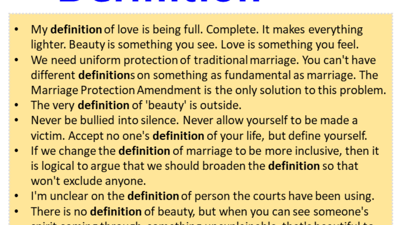 Sentences with Definition, Definition in a Sentence in English, Sentences  For Definition - English Grammar Here