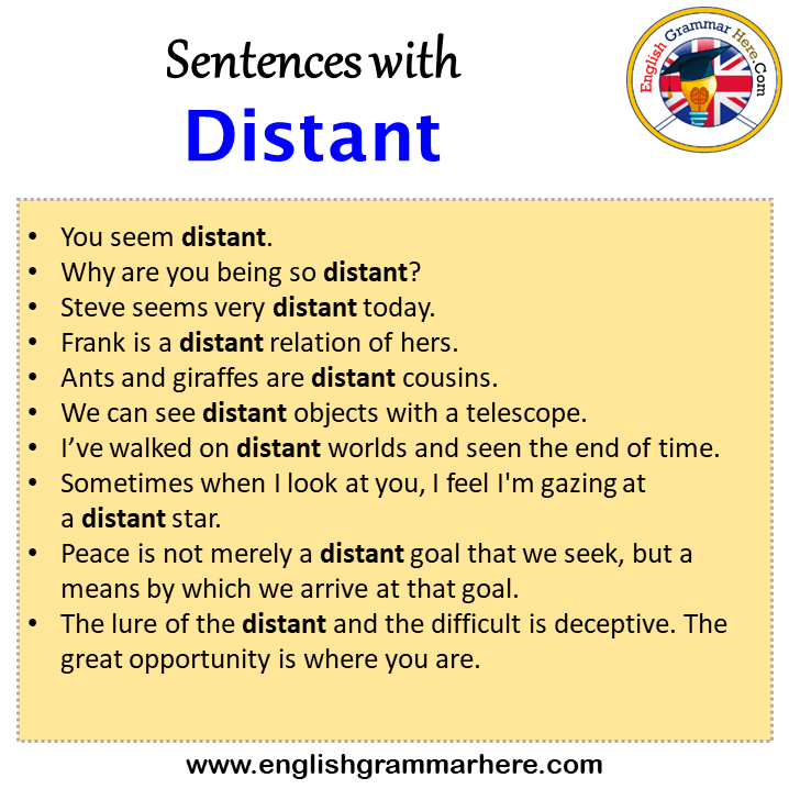 Use The Word Distant In A Sentence