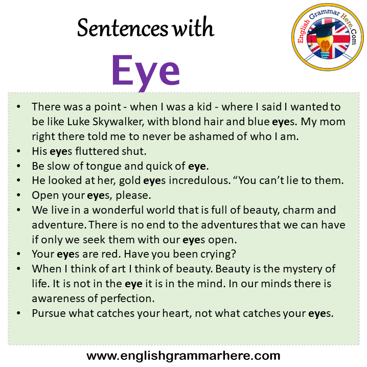 What is the sentence of eye?