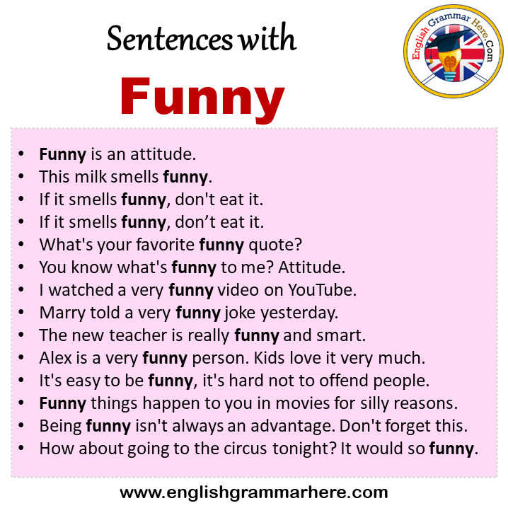 Sentences with Funny, Funny in a Sentence in English, Sentences For Funny -  English Grammar Here
