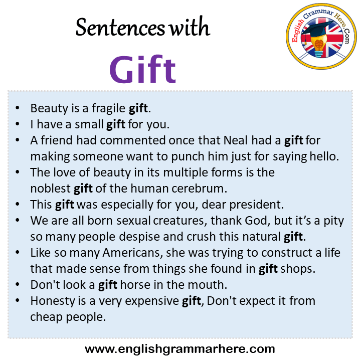 Sentences with Gift Gift in a Sentence in English Sentences for Gift