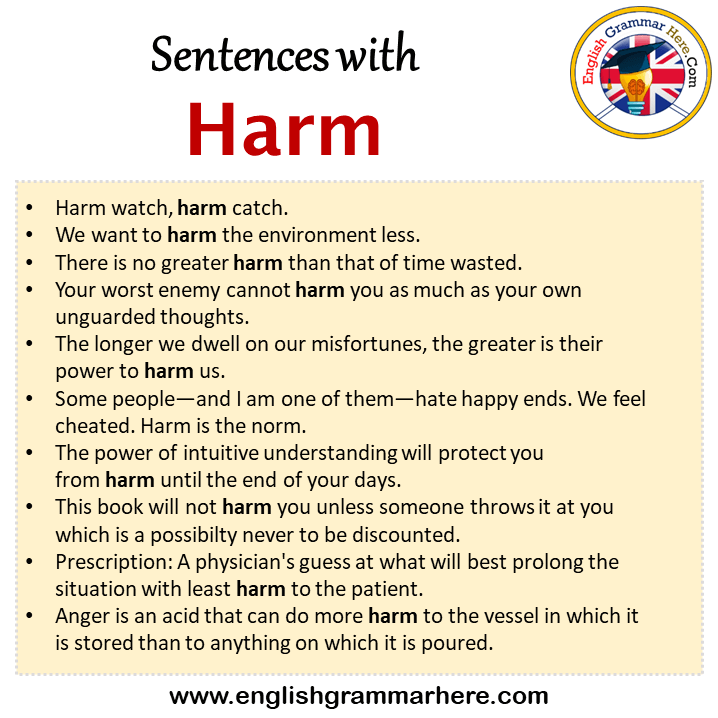 Harm Sentence For Class 1 English