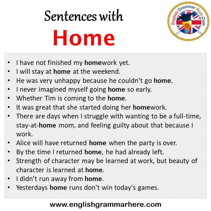 homework sentence with
