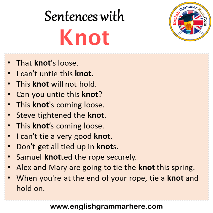 Sentences with Knot, Knot in a Sentence in English, Sentences For Knot
