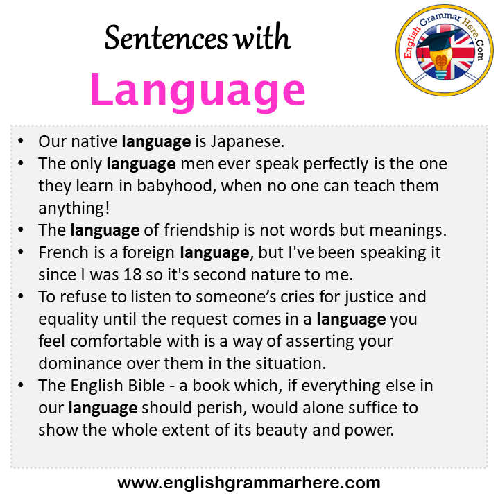 Sentences with Language, Language in a Sentence in English, Sentences For Language