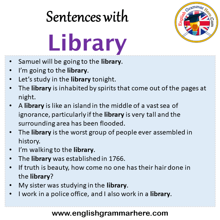 Sentences with Library, Library in a Sentence in English, Sentences For Library