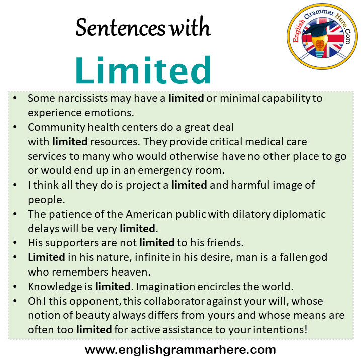 Sentences with Limited, Limited in a Sentence in English, Sentences For Limited