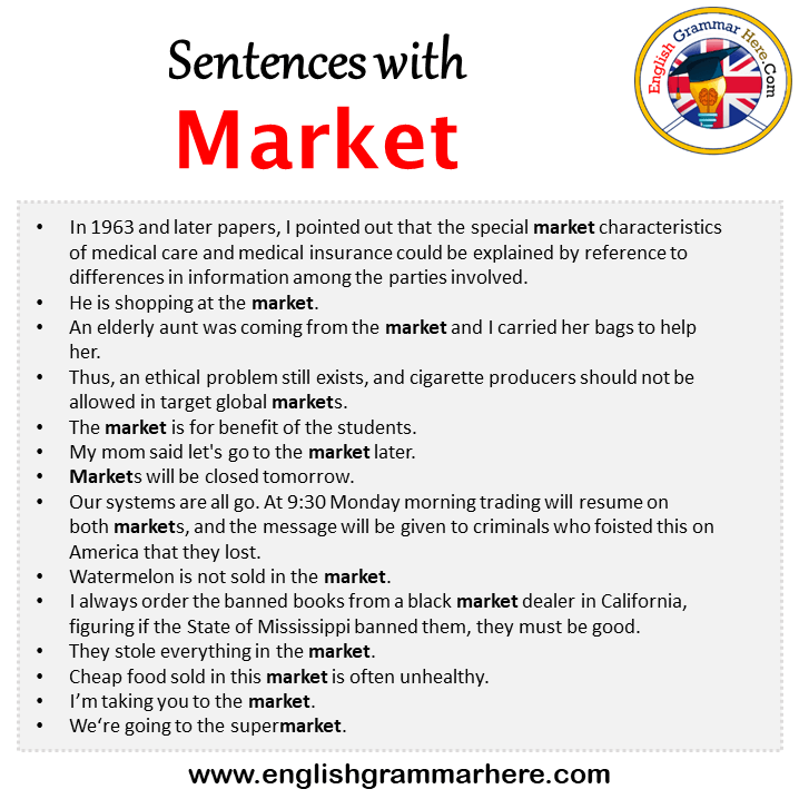 Sentences With Market Market In A Sentence In English Sentences For Market 
