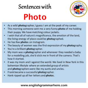 Sentences with Photo, Photo in a Sentence in English, Sentences For ...