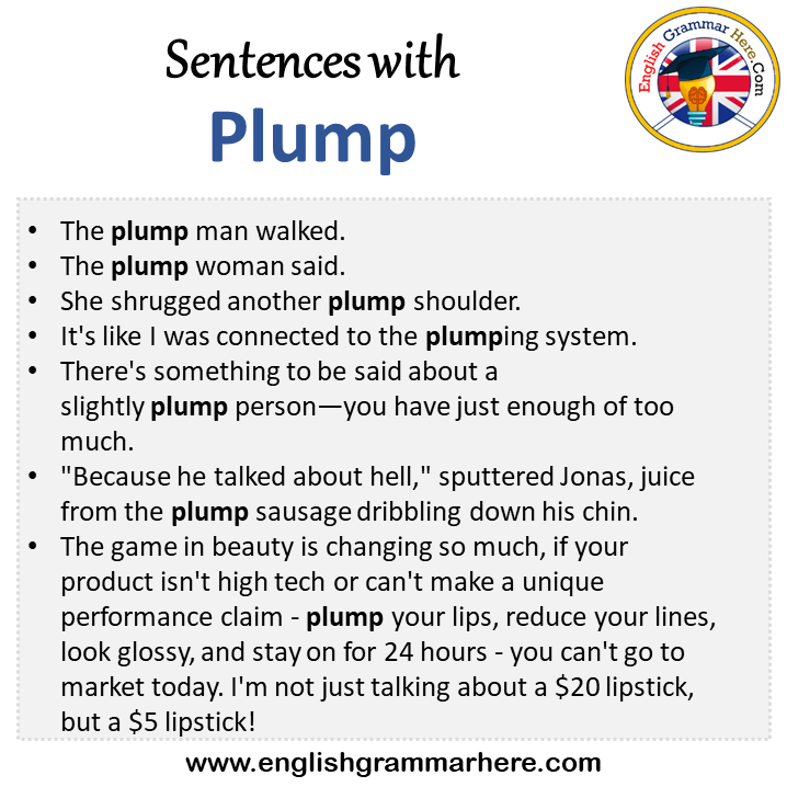 Sentences with Plump, Plump in a Sentence in English, Sentences For Plump