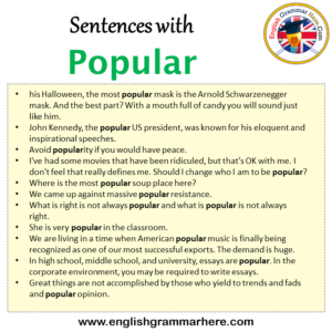 Sentences with Popular, Popular in a Sentence in English, Sentences For ...