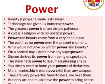 Power in a Sentence in English Archives - English Grammar Here