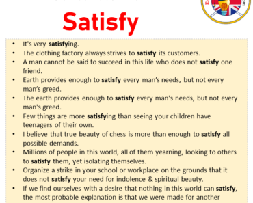 Sentences For Satisfy Archives - English Grammar Here