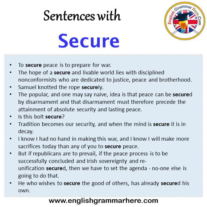 Sentences with Secure, Secure in a Sentence in English, Sentences For Secure