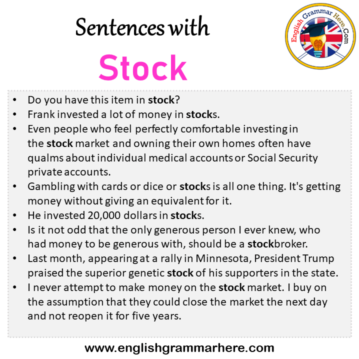 Sentence With The Word Stock Option