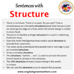 Sentences with Structure, Structure in a Sentence in English, Sentences ...