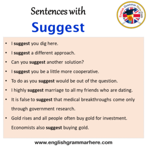 Sentences with Suggest, Suggest in a Sentence in English, Sentences For
