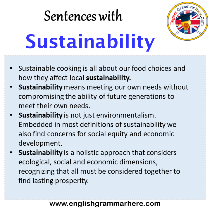 Sentences with Sustainability, Sustainability in a Sentence in English, Sentences For Sustainability
