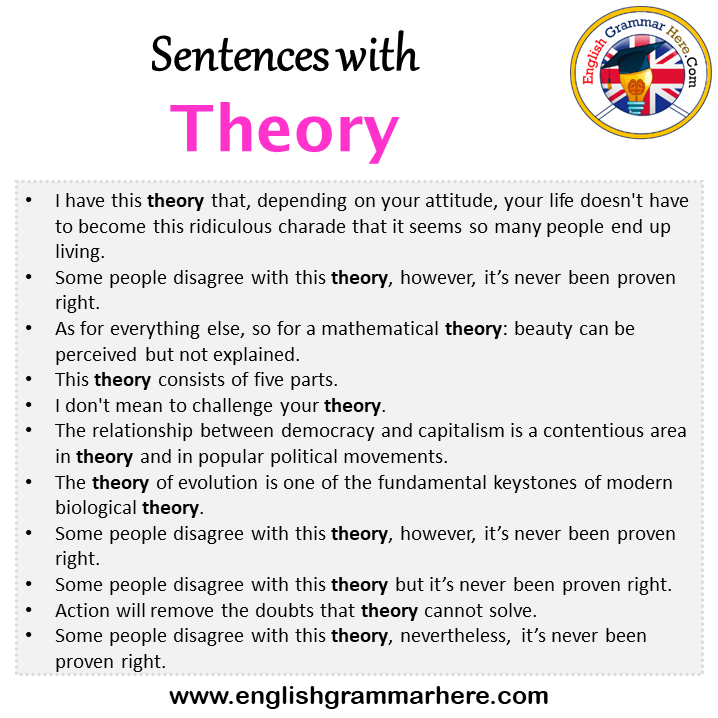 Sentences with Theory, Theory in a Sentence in English, Sentences For Theory